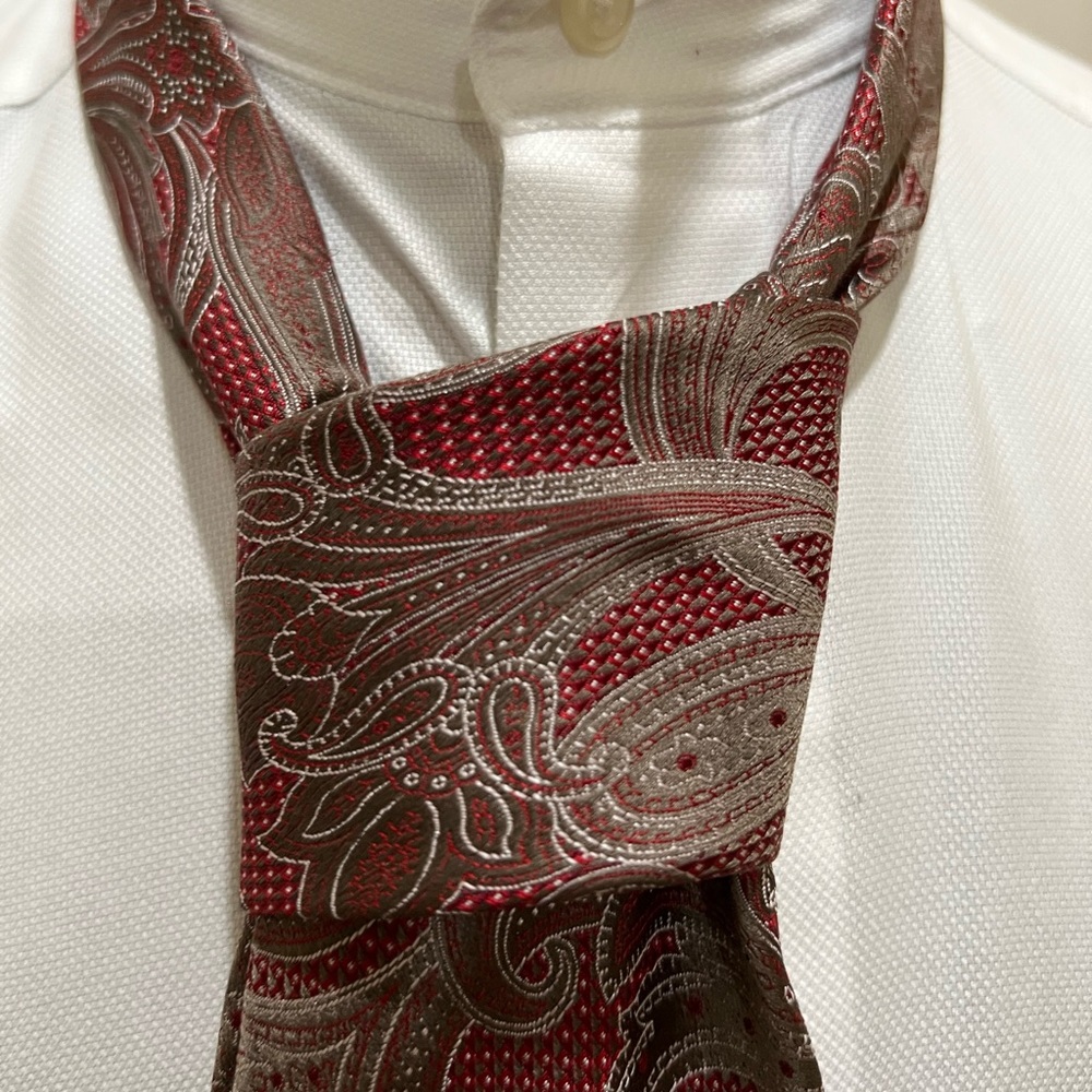 Canali Burgundy Paisley Tie